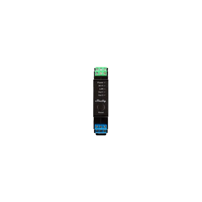 Shelly Pro 2PM DIN Rail 2-channel Relay, WiFi/LAN (Power measurement)